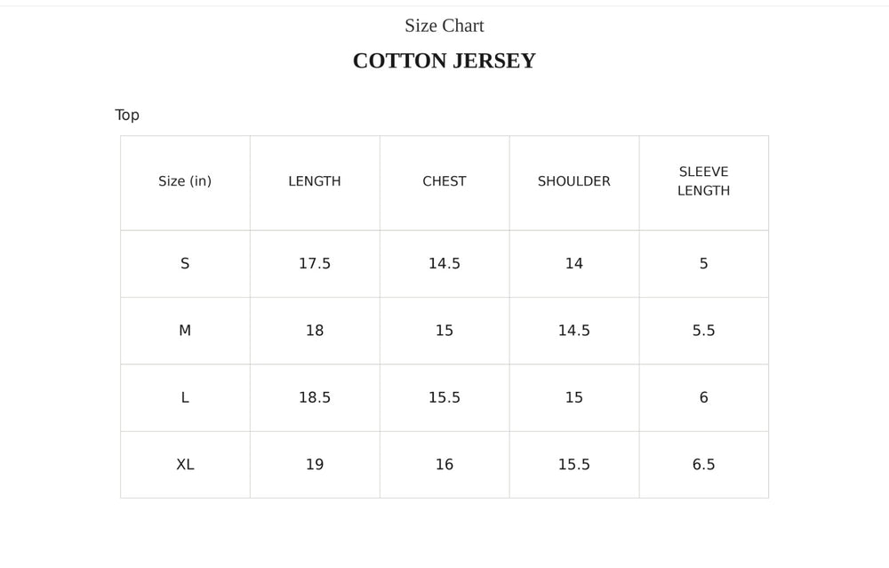 Size Chart