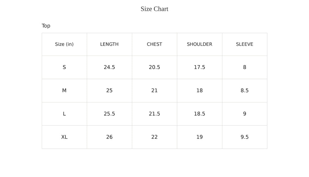 Size Chart