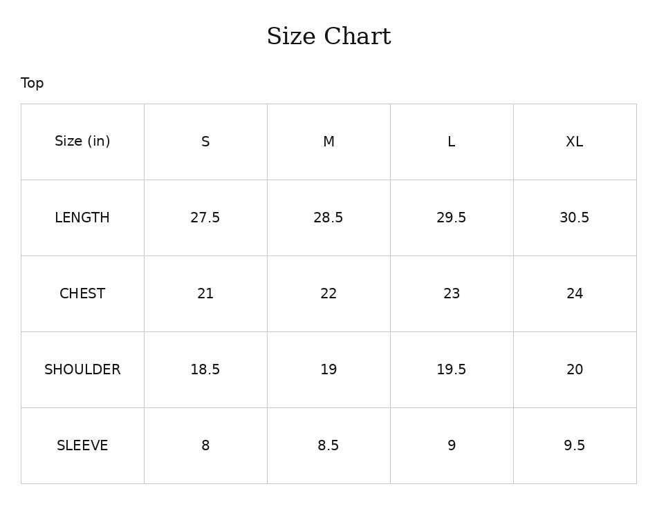 Size Chart