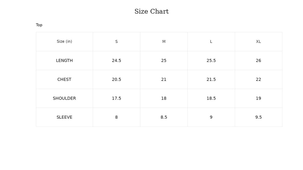 Size Chart