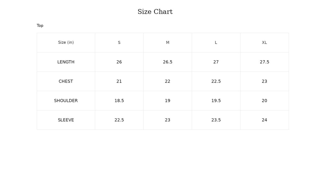 Size Chart