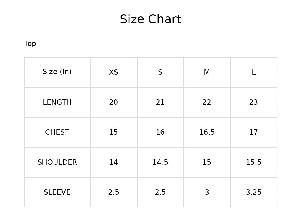 Size Chart